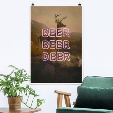 Poster - Beer Beer Deer - Hochformat 2:3