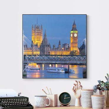 Wechselbild - Big Ben und Westminster Palace in London bei Nacht