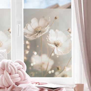 Fensterfolie - Sichtschutz - Blumen mit Bokeh - Fensterbilder