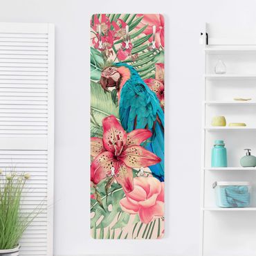 Garderobe - Blumenparadies tropischer Papagei