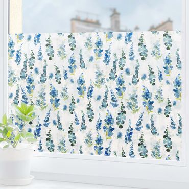 Fensterfolie - Sichtschutz - Blumenpracht in Blau - Fensterbilder