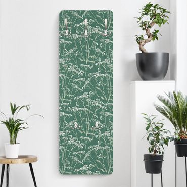 Garderobe - Blumenwiesen Muster Grün