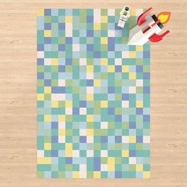 Kork-Teppich - Buntes Mosaik Spielwiese - Hochformat 2:3
