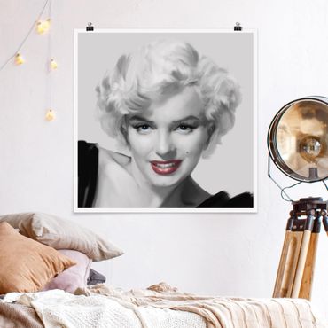 Poster - Marilyn auf Sofa - Quadrat 1:1