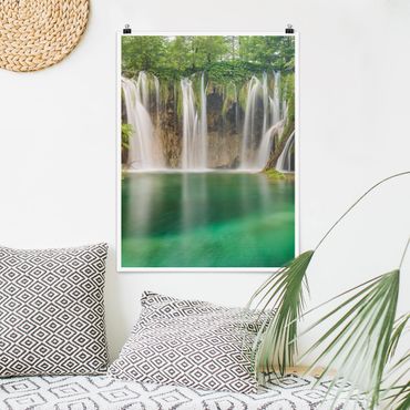 Poster - Wasserfall Plitvicer Seen - Hochformat 3:4