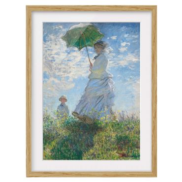 Bild mit Rahmen - Claude Monet - Frau mit Sonnenschirm