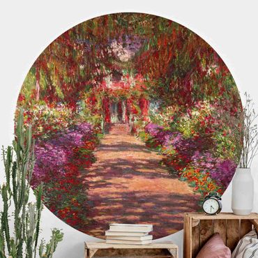 Runde Tapete selbstklebend - Claude Monet - Weg in Monets Garten in Giverny
