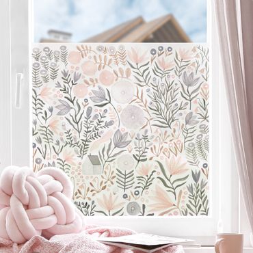 Fensterfolie - Sichtschutz - Claudia Voglhuber - Blumenmeer Rosa - Fensterbilder