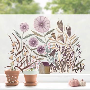 Fensterfolie - Sichtschutz - Claudia Voglhuber - Blumenmeer Violett - Fensterbilder