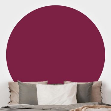 Runde Tapete selbstklebend - Colour Wine Red