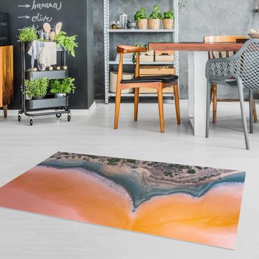 Vinyl-Teppich - Oranges Seeufer auf Sardinien - Querformat 2:1