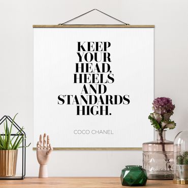 Stoffbild mit Posterleisten - Keep your head high - Quadrat 1:1
