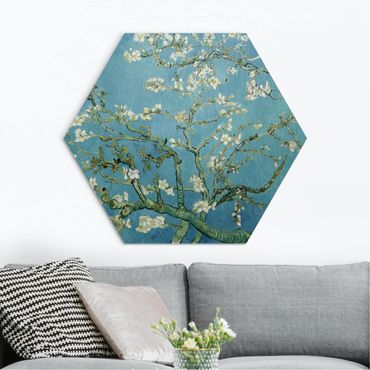 Hexagon Bild Alu-Dibond - Vincent van Gogh - Mandelblüte