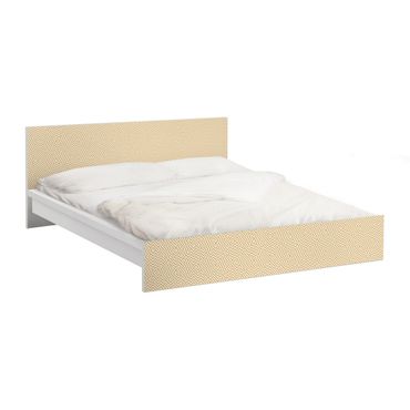 Möbelfolie für IKEA Malm Bett niedrig 160x200cm - Klebefolie Geometrisches Musterdesign Gelb