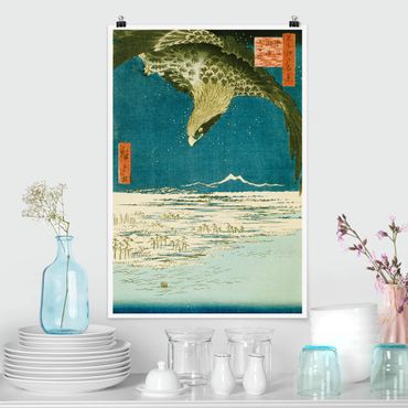 Poster - Utagawa Hiroshige - Die Hunderttausend-Tsubo-Ebene - Hochformat 3:2