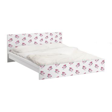 Möbelfolie für IKEA Malm Bett niedrig 140x200cm - Klebefolie Englische Teerosen