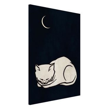 Magnettafel - Schlafende Katze Illustration - Hochformat 2:3