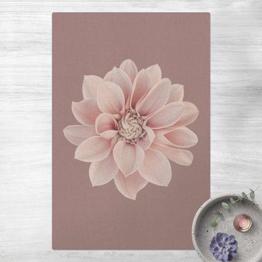 Kork-Teppich - Dahlie Blume Lavendel Weiß Rosa - Hochformat 2:3