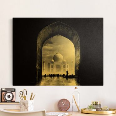 Leinwandbild - Das Tor zum Taj Mahal - Querformat 3:4