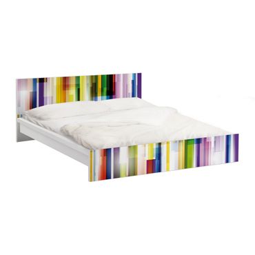 Möbelfolie für IKEA Malm Bett niedrig 160x200cm - Klebefolie Rainbow Cubes