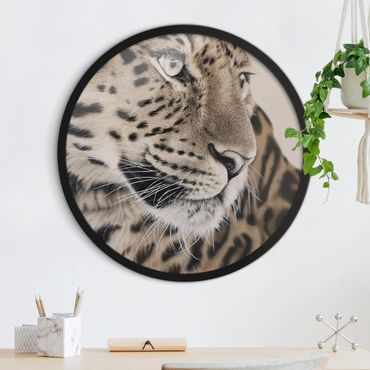 Rundes Gerahmtes Bild - Der Leopard