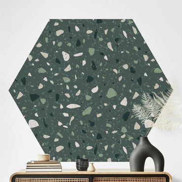 Hexagon Mustertapete selbstklebend - Detailliertes Terrazzo Muster Messina