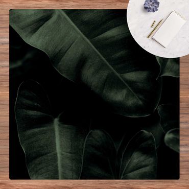 Kork-Teppich - Dschungel Blätter Dunkelgrün - Quadrat 1:1