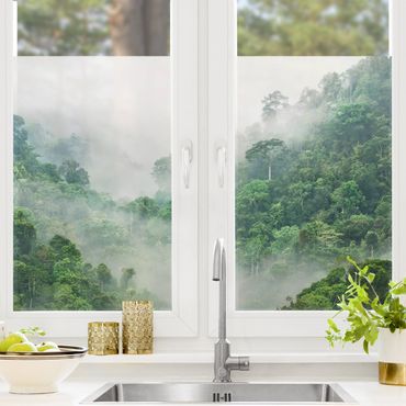 Fensterfolie - Sichtschutz - Dschungel im Nebel - Fensterbilder