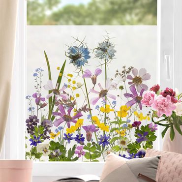 Fensterfolie - Sichtschutz - Duftende Blumenwiese - Fensterbilder