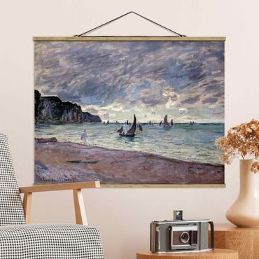 Stoffbild mit Posterleisten - Claude Monet - Küste von Pourville - Querformat 4:3
