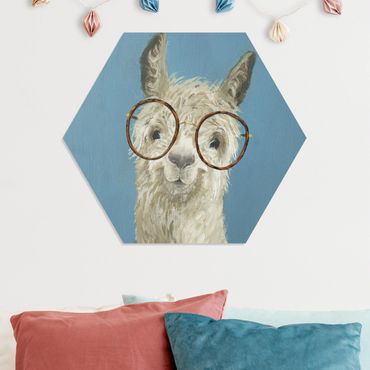 Hexagon Bild Forex - Lama mit Brille I