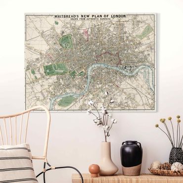 Leinwandbild - Vintage Stadtplan London - Querformat 3:4