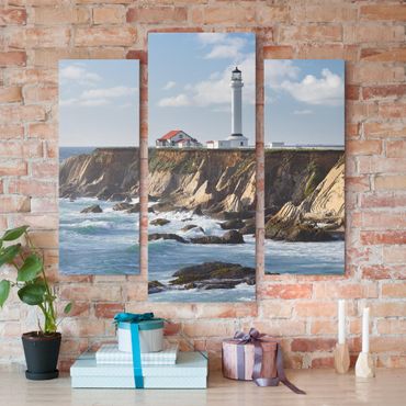 Leinwandbild 3-teilig - Point Arena Lighthouse Kalifornien - Galerie Triptychon