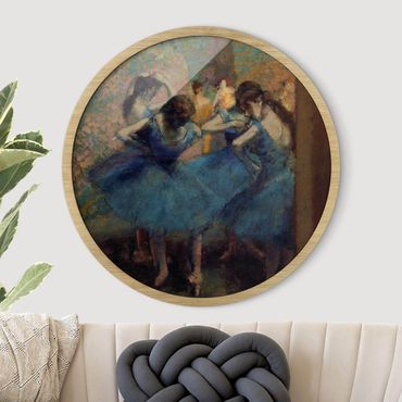 Rundes Gerahmtes Bild - Edgar Degas - Blaue Tänzerinnen