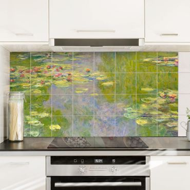 Fliesenbild - Claude Monet - Grüne Seerosen - Fliesensticker Set Querformat