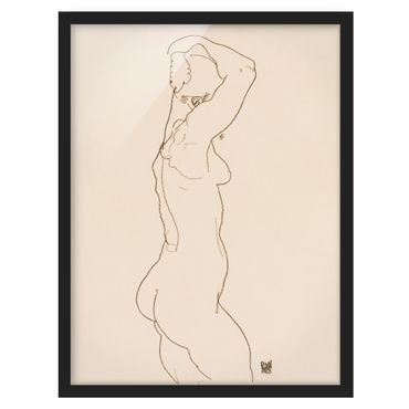 Bild mit Rahmen - Egon Schiele - Weiblicher Akt