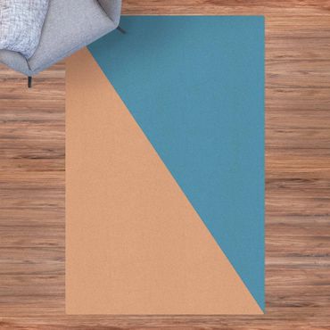Kork-Teppich - Einfaches Azurblaues Dreieck - Hochformat 2:3