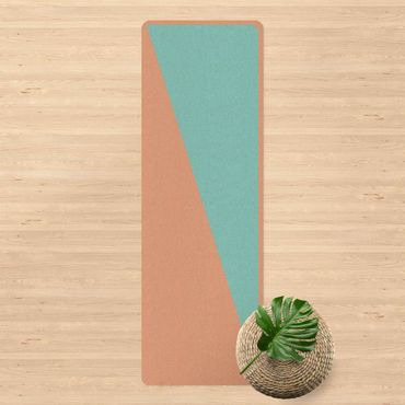 Yogamatte Kork - Einfaches Blaues Dreieck