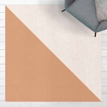 Kork-Teppich - Einfaches Weißes Dreieck - Quadrat 1:1