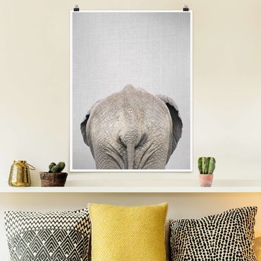 Poster - Elefant von hinten - Hochformat 3:4