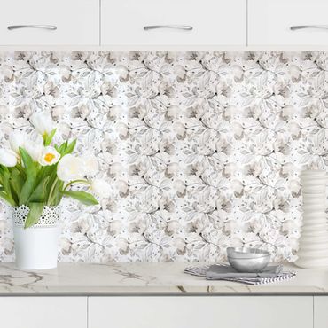Küchenrückwand - Elegantes Blumenmuster