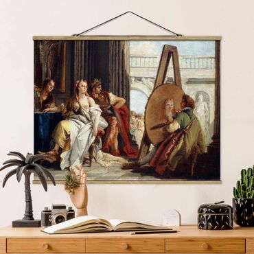 Stoffbild mit Posterleisten - Giovanni Battista Tiepolo - Alexander der Große - Querformat 4:3