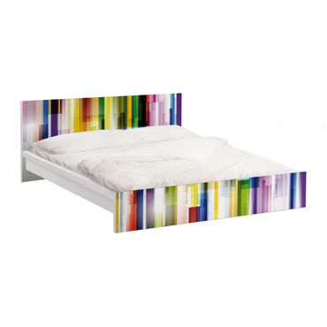 Möbelfolie für IKEA Malm Bett niedrig 140x200cm - Klebefolie Rainbow Cubes