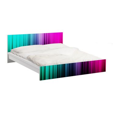 Möbelfolie für IKEA Malm Bett niedrig 180x200cm - Klebefolie Rainbow Display