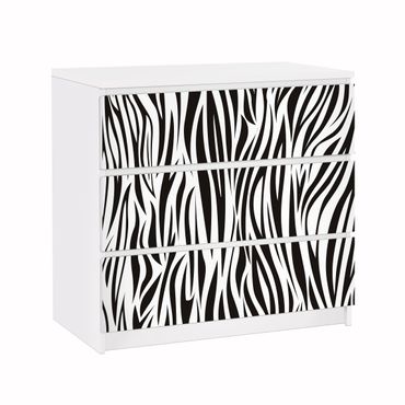 Möbelfolie für IKEA Malm Kommode - Klebefolie Zebra Pattern