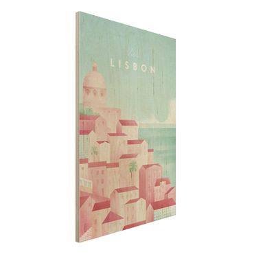 Holzbild - Reiseposter - Lissabon - Hochformat 3:2