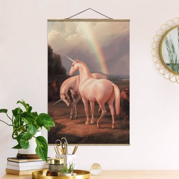 Stoffbild mit Posterleisten - Falsche Pferde - Hochformat