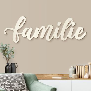 Wanddeko Holz 3D-Schriftzug Familie Handlettering
