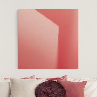Leinwandbild Natur - Farbiges Schattenspiel Pink - Quadrat 1:1