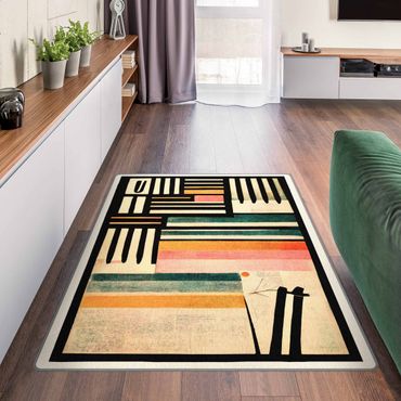 Teppich - Farbkomposition mit schwarzem Rahmen